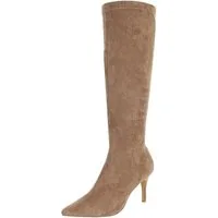 Ital-Design Damen Kniehohe Stiefel spitz mit Stilettoabsatz High-Heel-Stiefel (92299808) Pfennig-/Stilettoabsatz Stiefel in Hellbraun