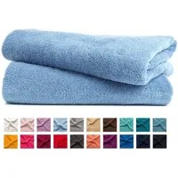 MatratzenL.A.B® Handtuch Set Blauer Schwan® Rimini, 100% Baumwolle (2er Set: 2x Handtuch 50x100 cm oder 2x Duschtuch 70x140 cm, 2-St), Frottee, mit Aufhänger, 23 Farben, einzeln verpackt