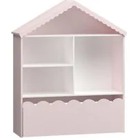 en.casa Kinderregal, »Vestnes« Hausoptik 114x91x30 cm Cotton Candy / Weiß