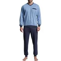 GÖTZBURG Pyjama GÖTZBURG Herren Pyjama blau bedruckt (1 tlg)