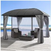 KONIFERA Pavillon Málaga, inkl. 4 Seitenteile und 4 Moskitonetzten, Aluminiumgestell