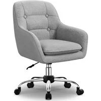 Adormii Bürostuhl Schminkstuhl,Homeoffice Stuhl mit Armlehnen,Drehstuhl mit Rrollen (Schreibtischstuhl,Boucle-Gewebe,höhenverstellbar,für Schminktisch,Arbeitszimmer, Schlafzimmer,150kg)