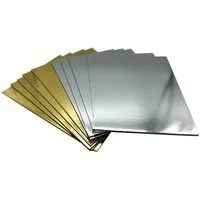 KITCHENDREAM Tortenplatte CakeBoard Set Kuchenplatte eckig gold UND silber in 3 mm starker Pappe, (5-tlg)
