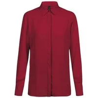 GREIFF Langarmbluse Greiff CHIFFON Damen Chiffon-Bluse Langarm Kent Regular Fit Rot