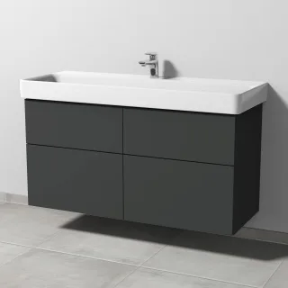 Sanipa 3way Waschtischunterbau zu Laufen Pro S Waschtisch mit 4 Auszügen, Graphit-Matt SP7861B