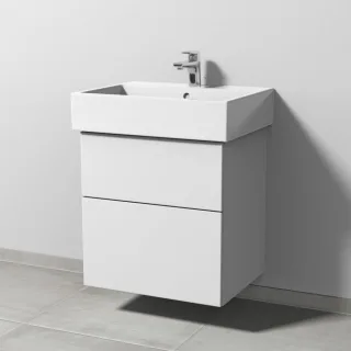 Sanipa 3way Waschtischunterbau zu Duravit Vero Air Waschtisch mit 2 Auszügen, Weiß-Soft SM43343