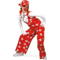 Fries Kostüm Latzhose Köln Kölle Alaaf Köln Karneval Fasching Party Rot Weiß, Hohe Qualität