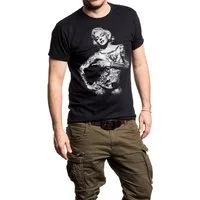 MAKAYA Print-Shirt Marilyn Vintage Tattoo Motiv - Männer T-Shirt mit Aufdruck mit Druck