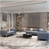JVmoebel Sofa Textile Couch mit Polsterung in Grau und Braun, Made in Europa