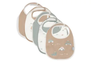 Jollein Lätzchen Jersey Wasserdicht On The Go, 5-Pack
