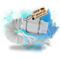 TronicXL Turboventilator Turbo Abluft Set Grow 100mm leise Belüftungsset für Growbox Lüfter, kompatibel mit Homebox Growzelt Growschrank