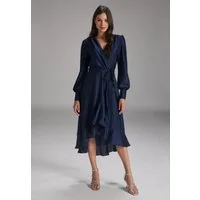 SWING Cocktailkleid - Vokuhila-Kleid mit blusigen Ärmeln Taillierter Schnitt mit ausgestelltem Rockteil