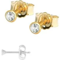 NKlaus Paar Ohrstecker Paar Winzige Ohrstecker 2,0mm Gelbgold 585 14 Kara (Paar)
