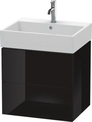 Duravit L-Cube Waschtischunterbau wandhängend Schwarz Hochglanz 584x459x544 mm - LC627504040 LC627504040