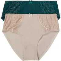bonprix Maxislip (Packung, 2-St) mit elastischer Spitze, aus Polyamid und Elasthan, bequeme Passform