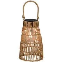 Posiwio Tischleuchte LED Solarlampe SINGAPUR braun Gartenlicht H26cm Hängelaterne Outdoor S