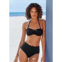LASCANA Highwaist-Bikini-Hose Scallop mit gelaserter Wellenkante