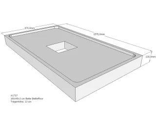 Neuesbad Wannenträger für Bette Floor 1600x900 SD22841