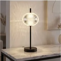 GLOBO LIGHTING LED Tischleuchte, LED-Leuchtmittel fest verbaut, Kaltweiß, Warmweiß, Neutralweiß, Tageslichtweiß, Farbwechsel, Tischleuchte Nachttischlampe Dimmer LED CCT Kristalleffekt H 40 cm