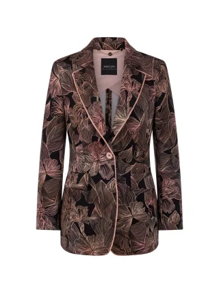 Marc Cain Collections - Blazer mit Blumenprint aus Scuba-Jersey black - Gr. - 44