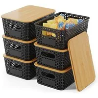 GLIESE Aufbewahrungsbox Kartoffel Aufbewahrungsbox mit Bambusdeckel Küche Aufbewahrung (6 St)