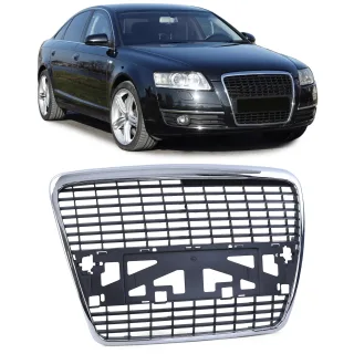 Kühlergrill Sportgrill Grill Schwarz für Audi A6 C6 4F ab 2004-2008