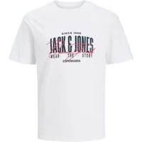 Jack & Jones Rundhalsshirt Jack&Jones Übergrößen T-Shirt weiß Print JJAERO