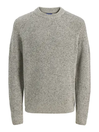 JACK&JONES - JORBLEECKER KNIT CREW NECK BF Sea Salt - Gr. - M