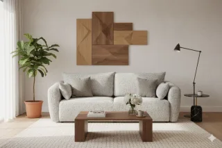 Sofa 3-Sitzer mit Schlaffunktion RUDEN in Stoff Bello Grau