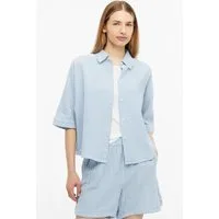 s.Oliver Kurzarmbluse Bluse Musselinbluse mit Fledermausärmeln