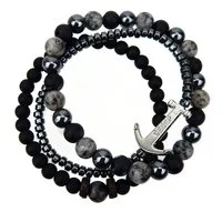 Ella Jonte Armband Set, 3-teilig mit maritimem Anker-Design elastisch