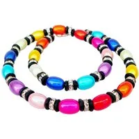 traumschmuck Collier 149g Collier Halskette 3D Effekt mehrfarbig Strass schwarz (Geschenk, Muttertag, Weihnachten, Geburtstag, Valentinstag, incl. Schmuckbox), handgefertigt, Made in Germany