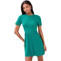 LIPSY Strickkleid Lipsy kurzärmeliges Strickminikleid mit Bogenkante (1-tlg)