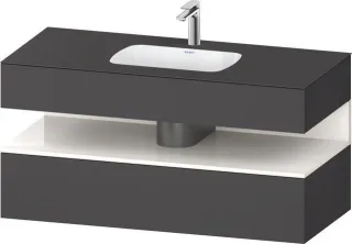 Duravit Qatego Einbauwaschtisch mit Konsolenwaschtischunterbau Graphit Matt 1200x550x600 mm - QA4787 QA4787022490000