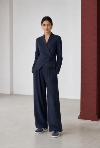 Jane Lushka - Lean wide-leg pants dark blue - Gr. - S