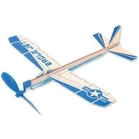 matches21 HOME & HOBBY Flieger mit Gummimotor 29 cm ab 8 Jahren Holzbaukasten