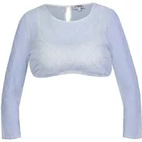 MarJo Dirndlbluse Dirndlbluse Inja-Dalida 3/4 Arm taubenblau