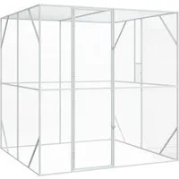 vidaXL Vogelkäfig, Vogelkäfig Anthrazit 209 x 202 x 214 cm Verzinkter Stahl