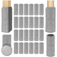 FOUORTUNATE-BEE Stuhlhusse 24 Stück Elastisch Möbelsocken Gestrickte Filz Stuhlbeinkappen, Dicke Unterseite, Antirutsch Pads für Möbel, Tisch, Bodenschutz
