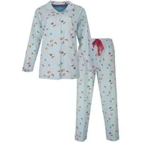 Tenderness Schlafanzug Modischer Damen Pyjama geknöpft (2 tlg) Baumwolle