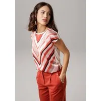 Laura Scott Shirtbluse im Materialmix mit Satin, verschiedene Muster für jeden Geschmack, femininer Stil, Rundhalsausschnitt, lockere Passform