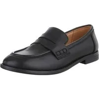 Ital-Design Komfortable Loafers für Stil und Alltag Slipper (89092381) Blockabsatz Mokassins in Schwarz