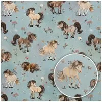 maDDma Stoff Swafing Baumwollstoff Pferde Meterware für Kinderkleidung & Deko 150cm