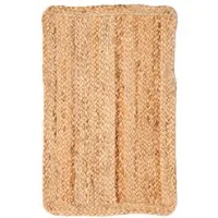 Wohnando Teppich MY-RUG Nitin, aus 100% Jute 60x40cm, rechteckig, Höhe: 10 mm, handgewebt, Natürliches Material, Boho-Stil, wendbar