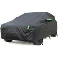 LuxusKollektion Autoplane Autoabdeckung wasserdichte Baumwollfutter S Schwarz Vollgarage SUV