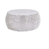 Licht-Erlebnisse Couchtisch ADISA, Handarbeit aus Metall in Silber 73 x 73 x 31 cm (LxBxH)