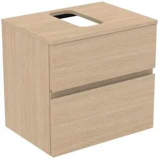 Ideal Standard Waschtischunterschrank Finesse Ausschnitt r/l 602x440x558mm 2 Auszüge Eiche weiss, E3 E3476US