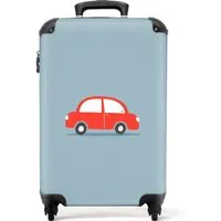 NoBoringSuitcases.com© Kinderkoffer Auto - Fahrzeuge - Rot - Design - Kinder 55x35x20cm, 4 Rollen, Kinder Koffer Klein, Trolley Handgepäck, Reisekoffer