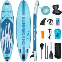 Puluomis Inflatable SUP-Board Set aufblasbar mit Halter, Sitz und Fußband, MB. bis 150Kg, 335/320cm, Surfbrett Paddling Paddelboard