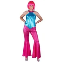 Funny Fashion Kostüm Schlaghose Pailletten Damen pink